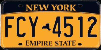 NY license plate FCY4512