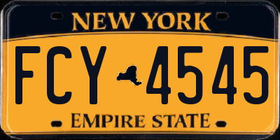 NY license plate FCY4545