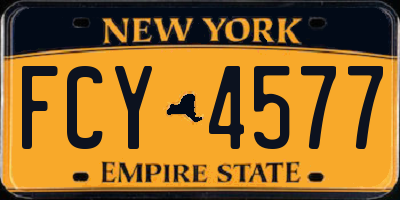 NY license plate FCY4577