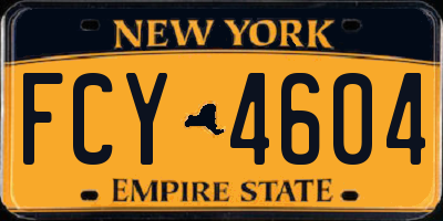 NY license plate FCY4604