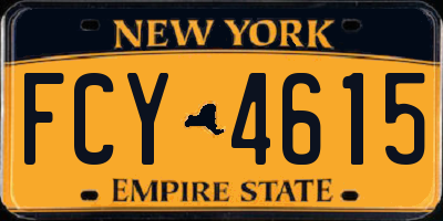 NY license plate FCY4615
