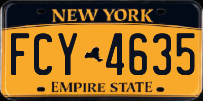 NY license plate FCY4635