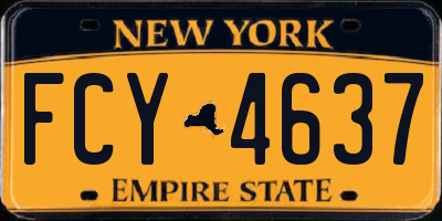 NY license plate FCY4637