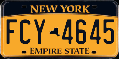 NY license plate FCY4645