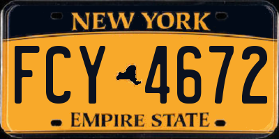 NY license plate FCY4672