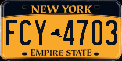 NY license plate FCY4703