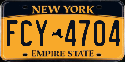 NY license plate FCY4704