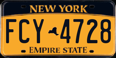 NY license plate FCY4728