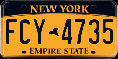 NY license plate FCY4735