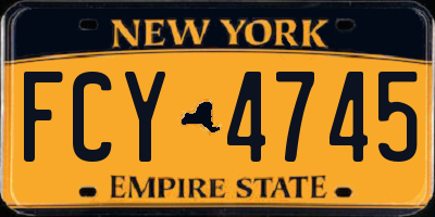 NY license plate FCY4745