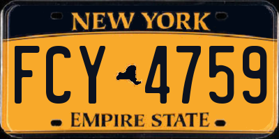 NY license plate FCY4759