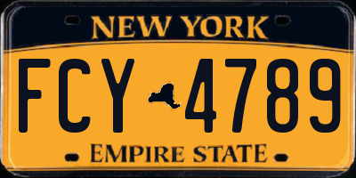 NY license plate FCY4789