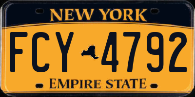 NY license plate FCY4792