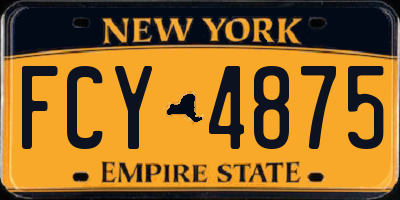 NY license plate FCY4875
