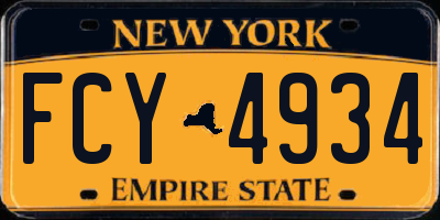 NY license plate FCY4934