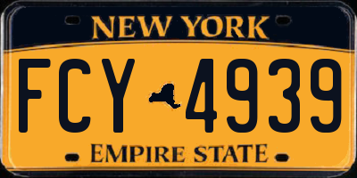 NY license plate FCY4939