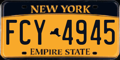 NY license plate FCY4945