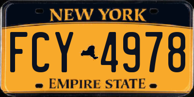 NY license plate FCY4978