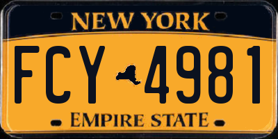 NY license plate FCY4981