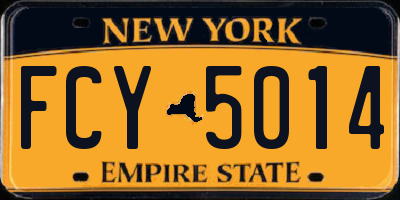 NY license plate FCY5014