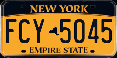 NY license plate FCY5045