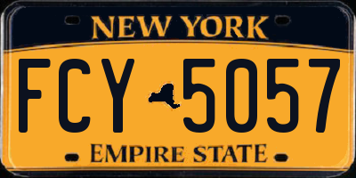 NY license plate FCY5057