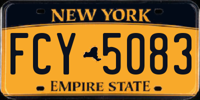 NY license plate FCY5083
