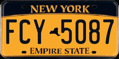 NY license plate FCY5087