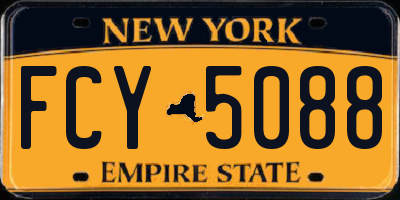 NY license plate FCY5088