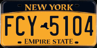 NY license plate FCY5104