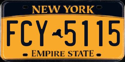 NY license plate FCY5115