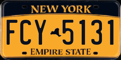 NY license plate FCY5131