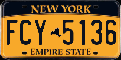 NY license plate FCY5136
