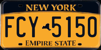 NY license plate FCY5150