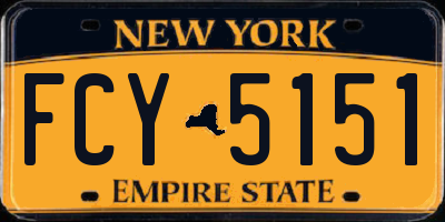 NY license plate FCY5151