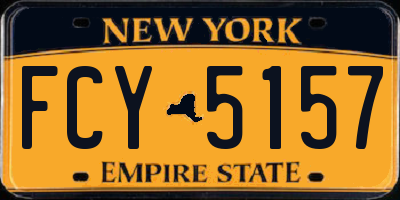 NY license plate FCY5157