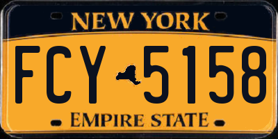 NY license plate FCY5158