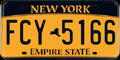 NY license plate FCY5166