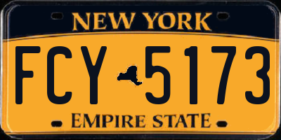 NY license plate FCY5173