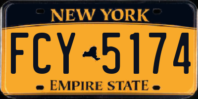 NY license plate FCY5174