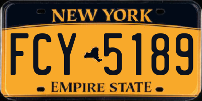 NY license plate FCY5189
