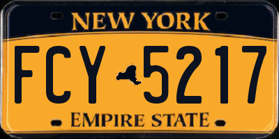 NY license plate FCY5217