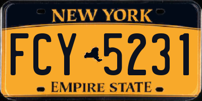 NY license plate FCY5231