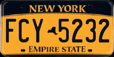 NY license plate FCY5232