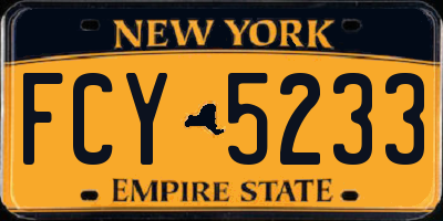 NY license plate FCY5233