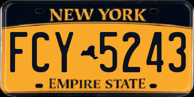 NY license plate FCY5243