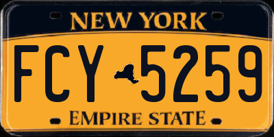 NY license plate FCY5259