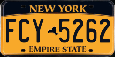 NY license plate FCY5262