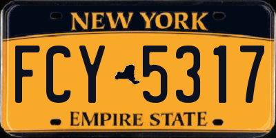 NY license plate FCY5317