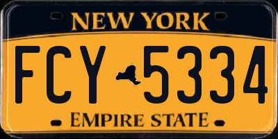 NY license plate FCY5334